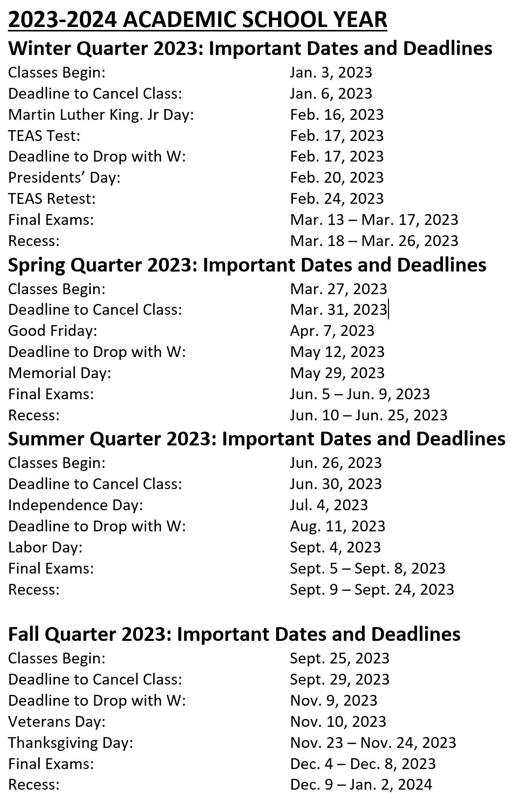 Spring 2024 Academic Calendar Ttu Dasie Emmalyn